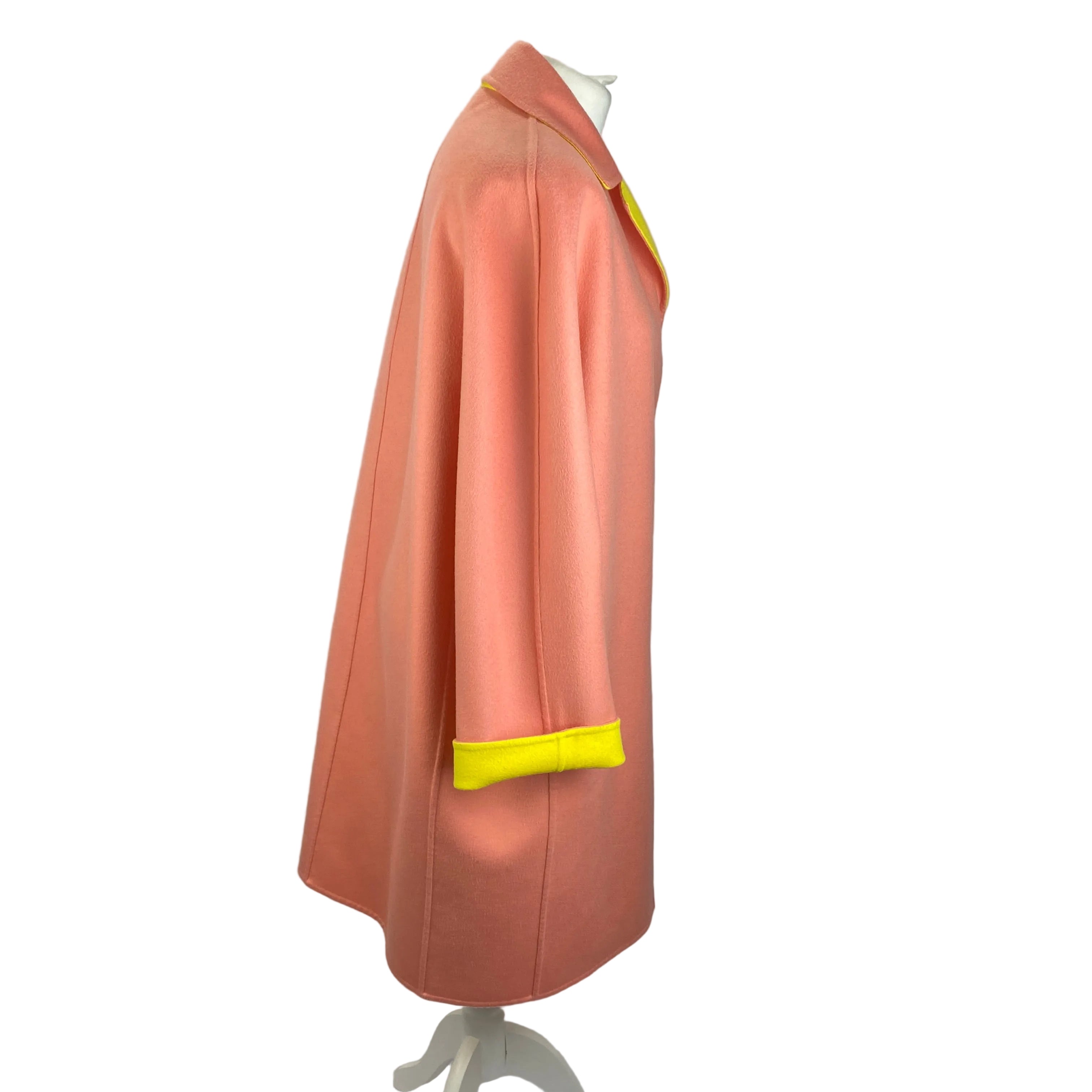 Emilio Pucci Peach & Yellow Wool &  Cashmere Coat S