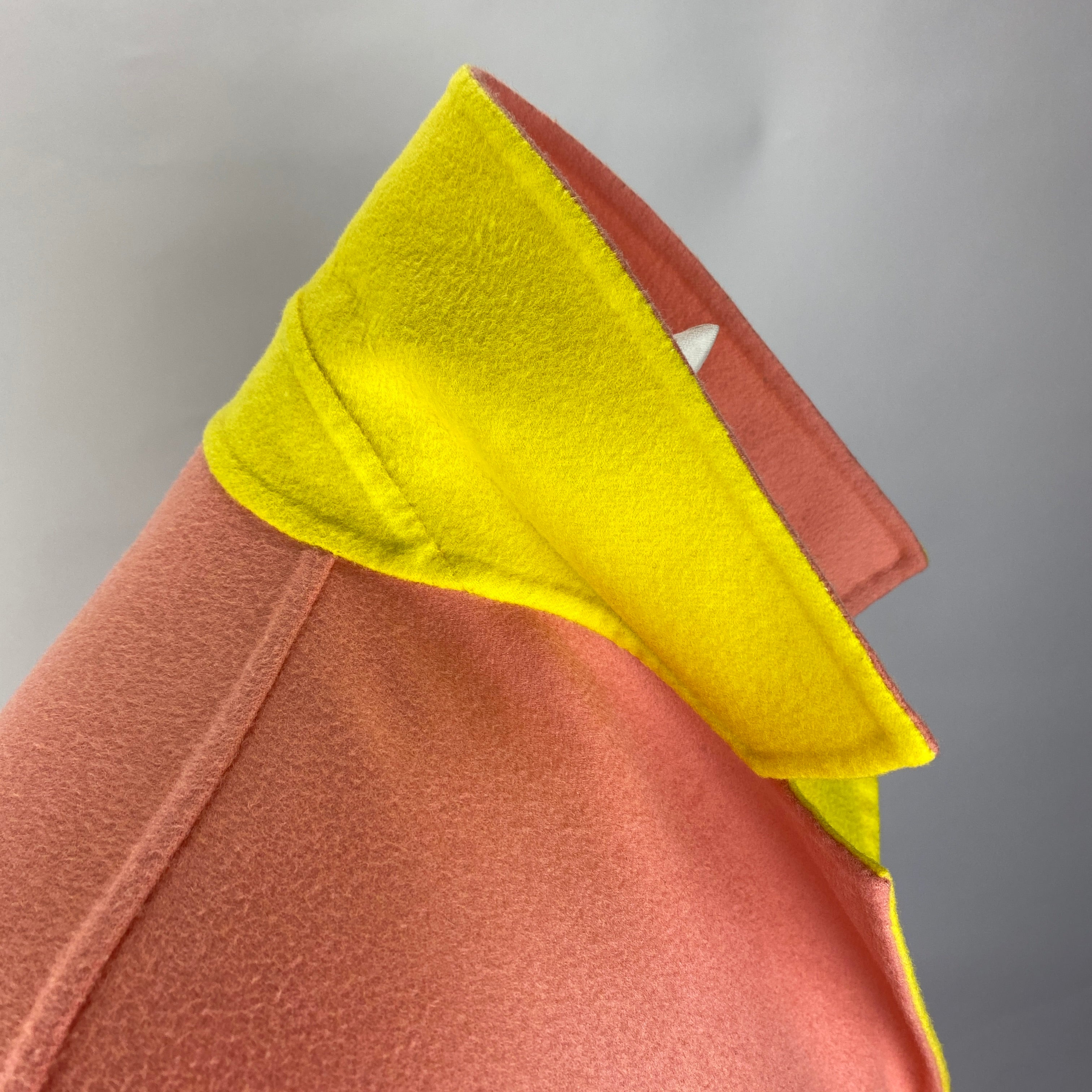 Emilio Pucci Peach & Yellow Wool &  Cashmere Coat S