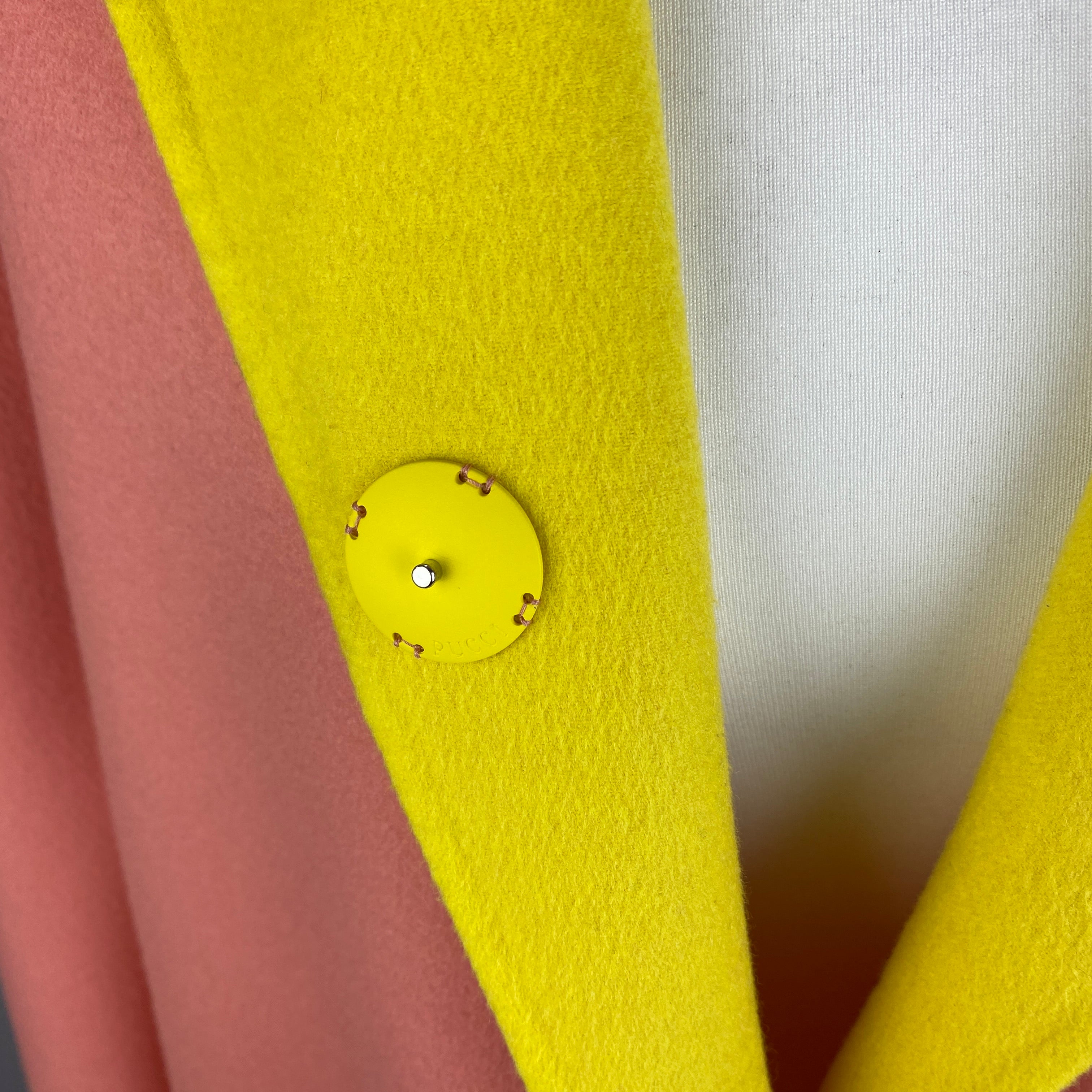 Emilio Pucci Peach & Yellow Wool &  Cashmere Coat S