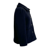 Margaret Howell Navy Wool Sheepskin Lined Pea Coat L