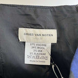 Dries Van Noten Black/Blue Striped Gathered Hem Skirt S
