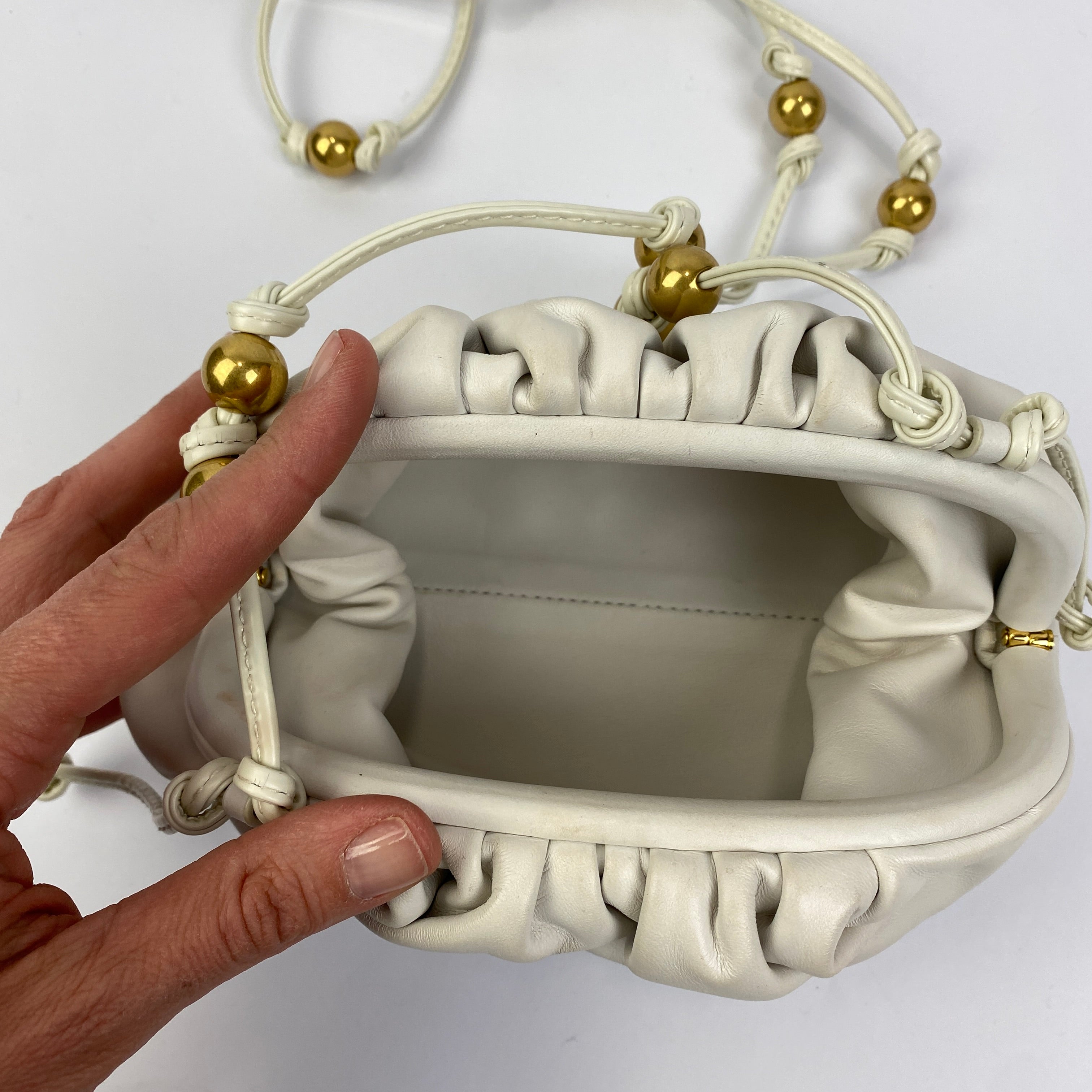 Bottega Veneta The Mini White Cross Body Bag