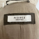 Peserico Beige & Bronze Shimmer Wool Belted Coat L