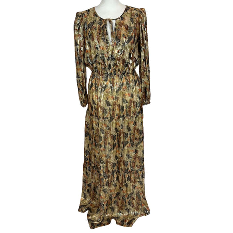 Ba&sh Gold & Sunset Gullion Maxi Dress L