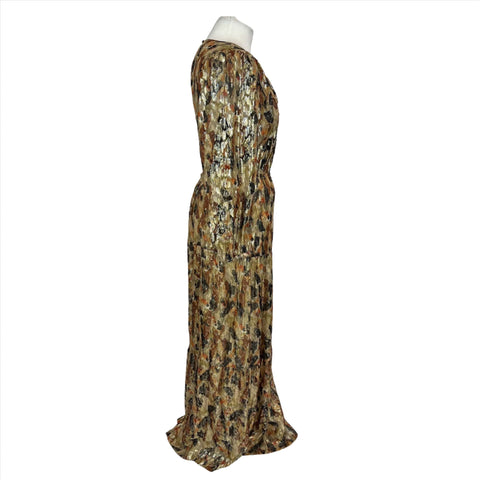 Ba&sh Gold & Sunset Gullion Maxi Dress L