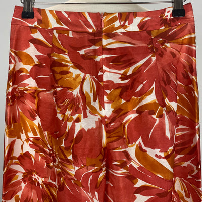 Alexis New £295 Burnt Orange & Ivory Floral Brushstroke Pants S