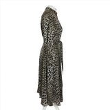 Officine Generale Brand New £550 Leopardprint Silk Twill Maxi Dress XS