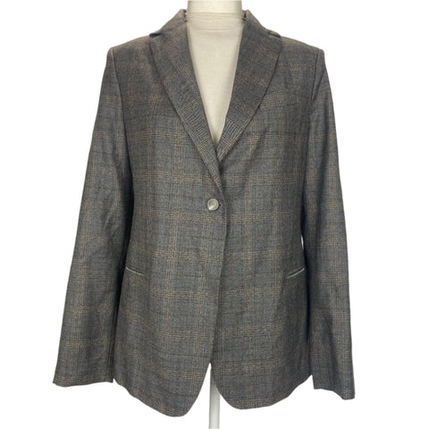 Fabiana Filippi New £885 Grey POW Check Superfine Wool Blazer S