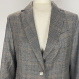 Fabiana Filippi New £885 Grey POW Check Superfine Wool Blazer S