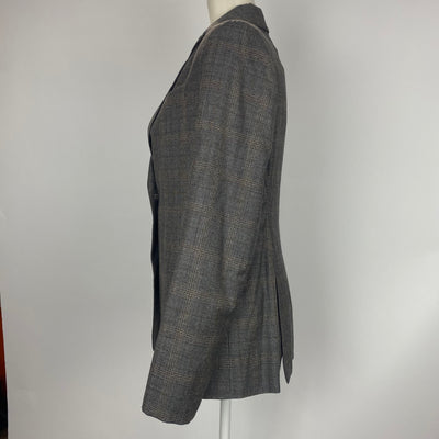 Fabiana Filippi New £885 Grey POW Check Superfine Wool Blazer S