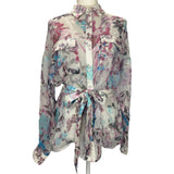 Rococo Sand £293 Ivory Floral Chiffon Belted Shirt S