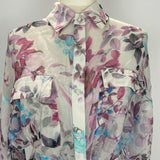 Rococo Sand £293 Ivory Floral Chiffon Belted Shirt S