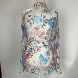 Rococo Sand £293 Ivory Floral Chiffon Belted Shirt S