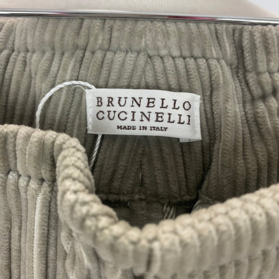 Brunello Cucinelli Stone Jumbo Corduroy Pull-On Pants XXS