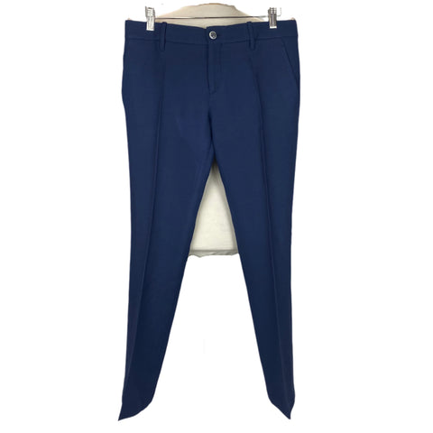 Gucci French Navy Wool & Silk Straight Leg Pants S