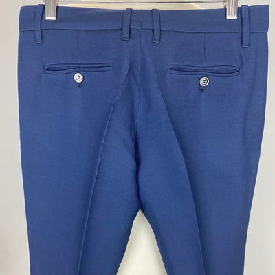 Gucci French Navy Wool & Silk Straight Leg Pants S