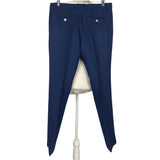 Gucci French Navy Wool & Silk Straight Leg Pants S