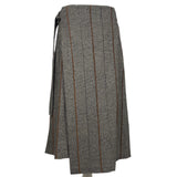 Brunello Cucinelli Monochrome POW Check Skirt with Tan Piping XS