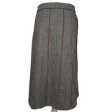 Brunello Cucinelli Monochrome POW Check Skirt with Tan Piping XS