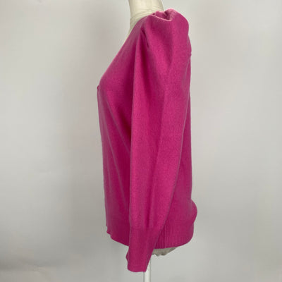 Madeleine Thompson Raspberry Cashmere Puff Sleeve Sweater M