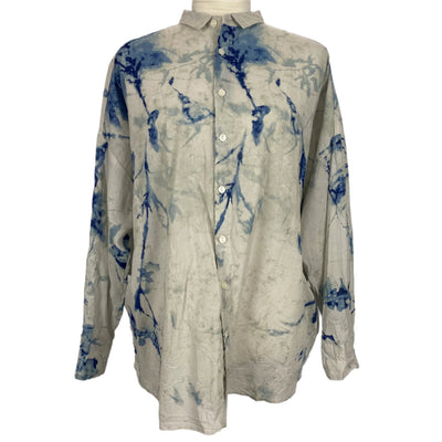 Pas De Calais £335 Pearl & Blue Tie Dye Cotton Shirt XS/S/M/L/XL