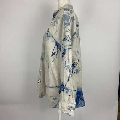 Pas De Calais £335 Pearl & Blue Tie Dye Cotton Shirt XS/S/M/L/XL