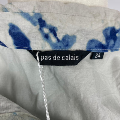 Pas De Calais £335 Pearl & Blue Tie Dye Cotton Shirt XS/S/M/L/XL