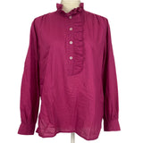 Aime New £365 Fuchsia Pie Crust Cotton Shirt XS