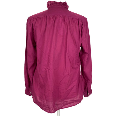 Aime New £365 Fuchsia Pie Crust Cotton Shirt XS