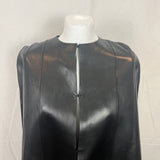 Valentino £3500 Black Leather Scalloped Edge Cape XXXS/XXS/XS/S