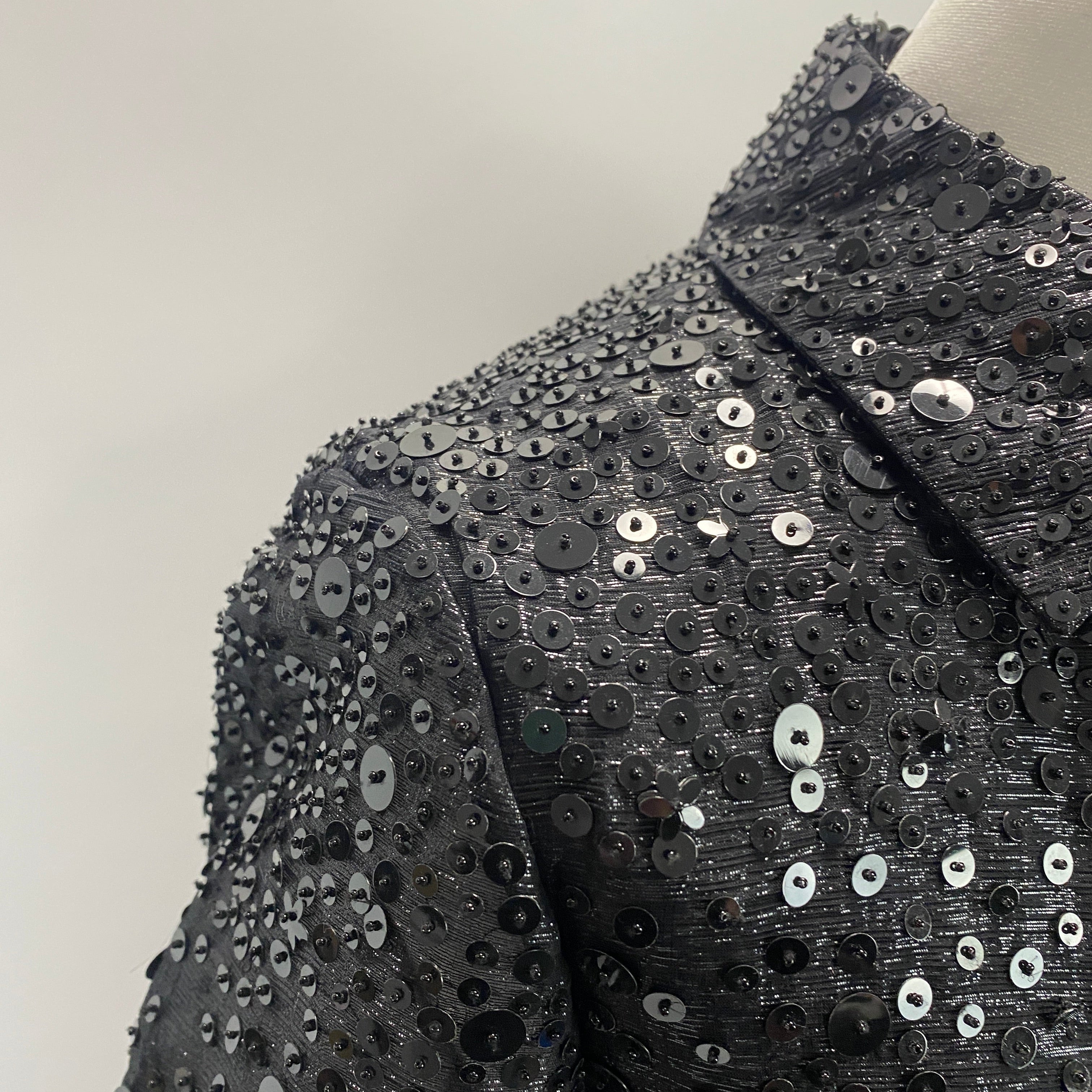 Oscar De La Renta New £5000 Black Sequin Maxi Shirtdress XS