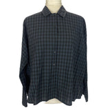 Apuntob New £395 Blue & Black Check Cotton Overshirt XS/S/M