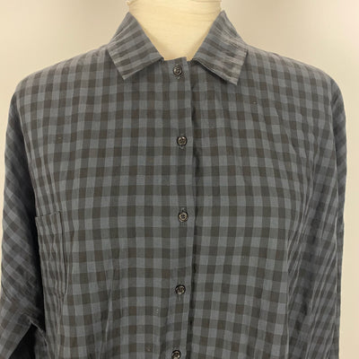 Apuntob New £395 Blue & Black Check Cotton Overshirt XS/S/M