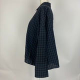 Apuntob New £395 Blue & Black Check Cotton Overshirt XS/S/M