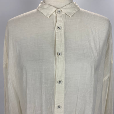 Pas De Calais £335 Vanilla Cupro Linen & Cotton Shirt S