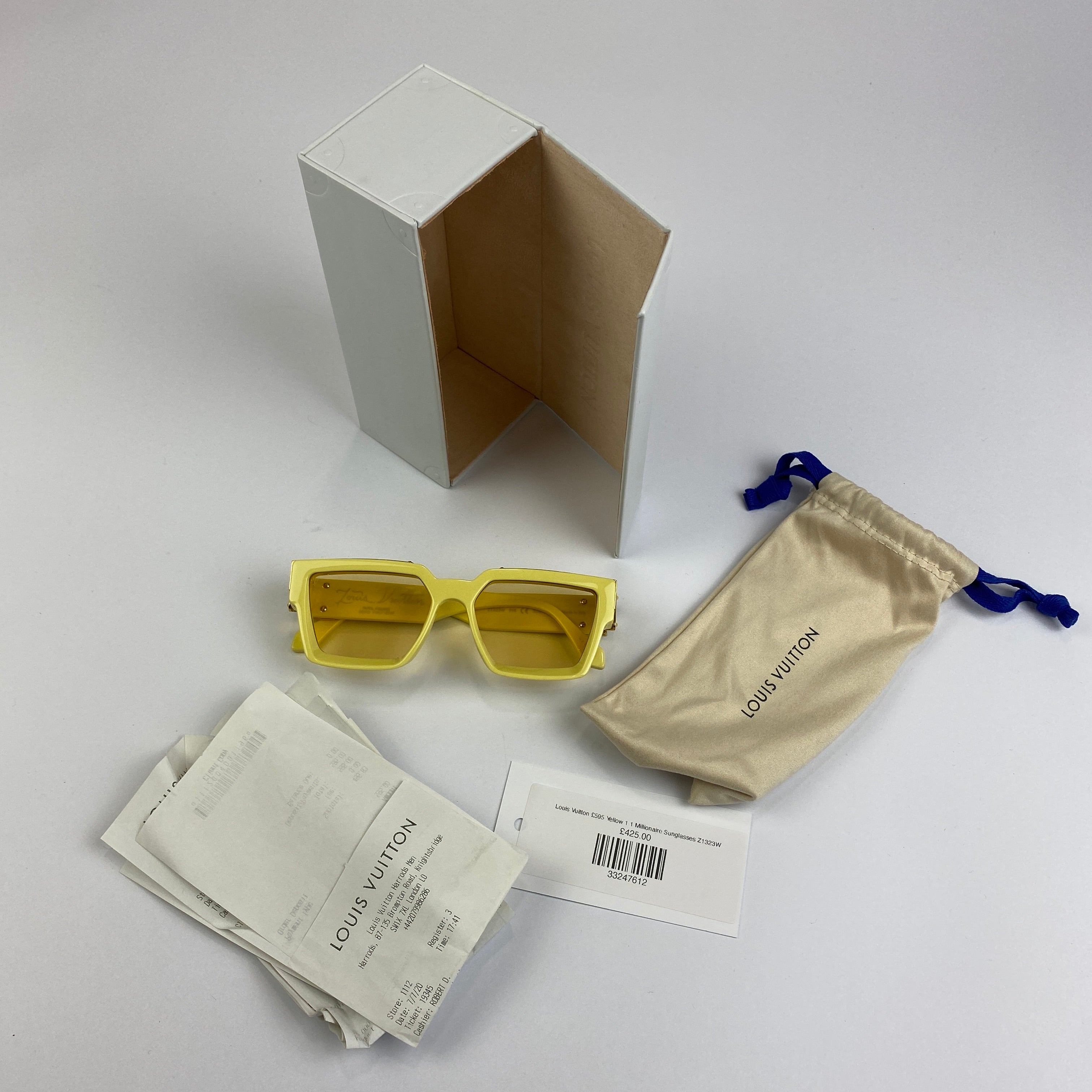 Louis Vuitton £595 Yellow 1.1 Millionaire Sunglasses Z1323W