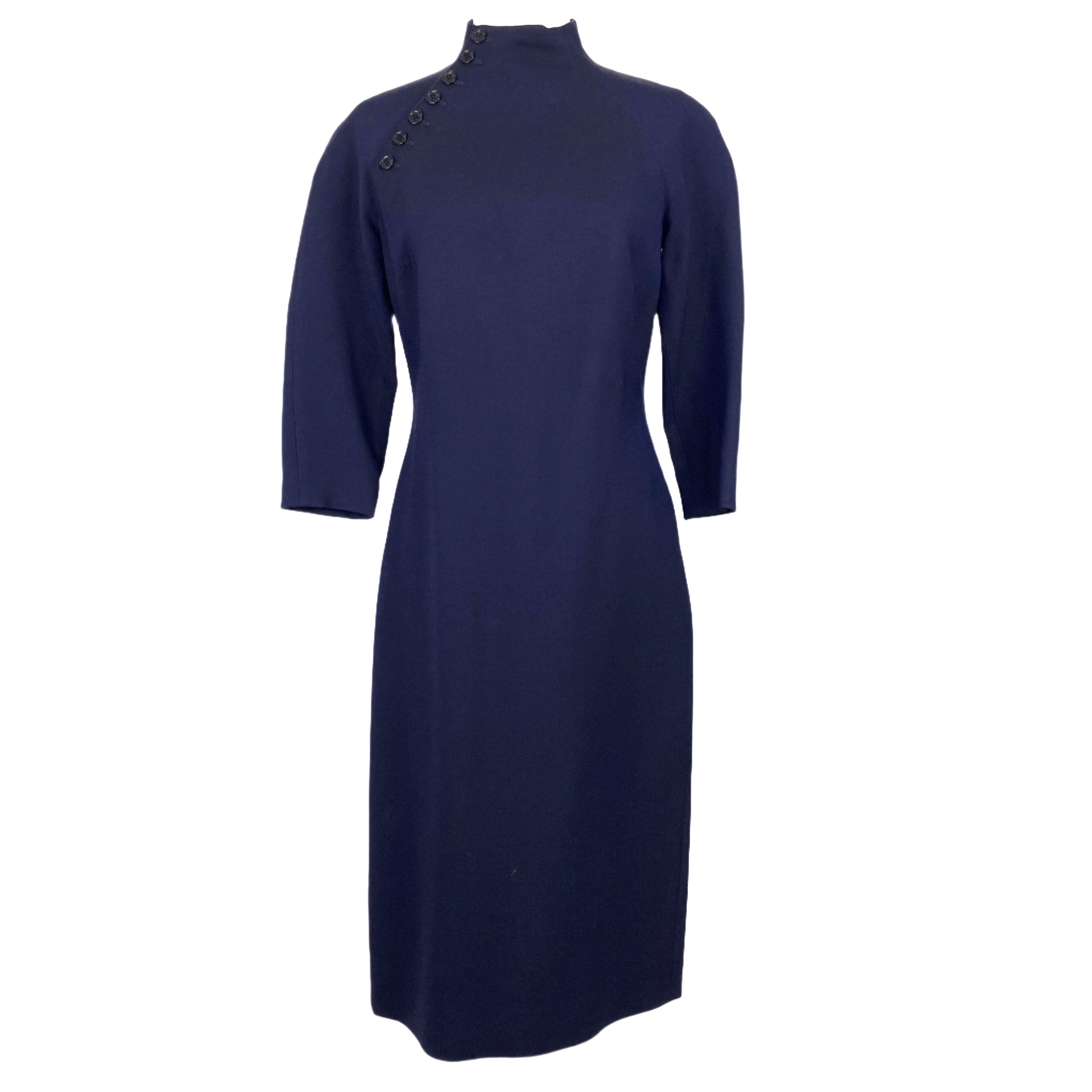 Ralph Lauren Purple Label £2830 Silk & Wool Buttoned Maxi Dress S