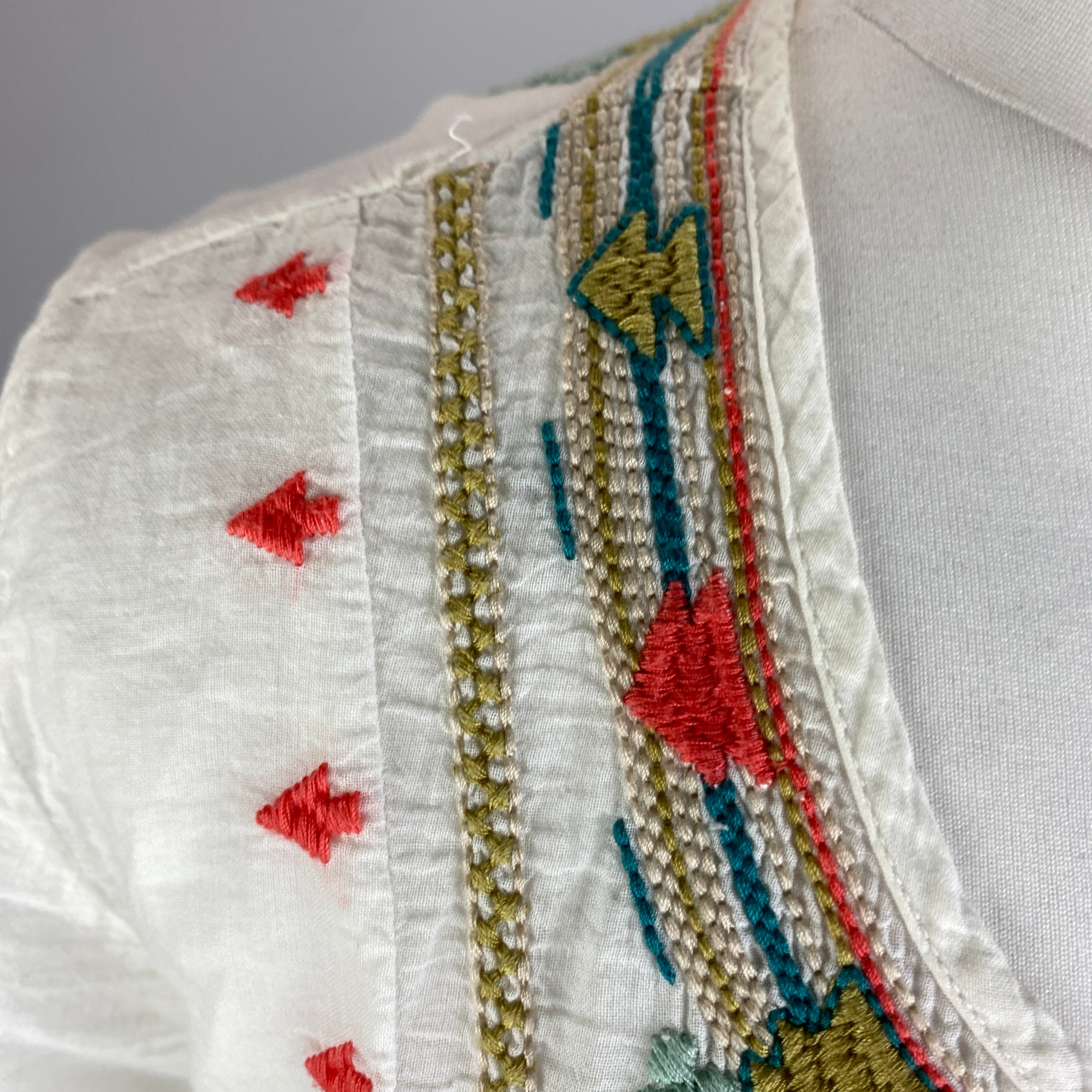 Johnny Was £225 White Muslin Embroidered Tunic Top M
