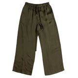 Aspesi New £245 Olive Silky Satin Drawstring Pants XS