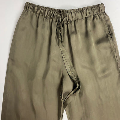 Aspesi New £245 Olive Silky Satin Drawstring Pants XS