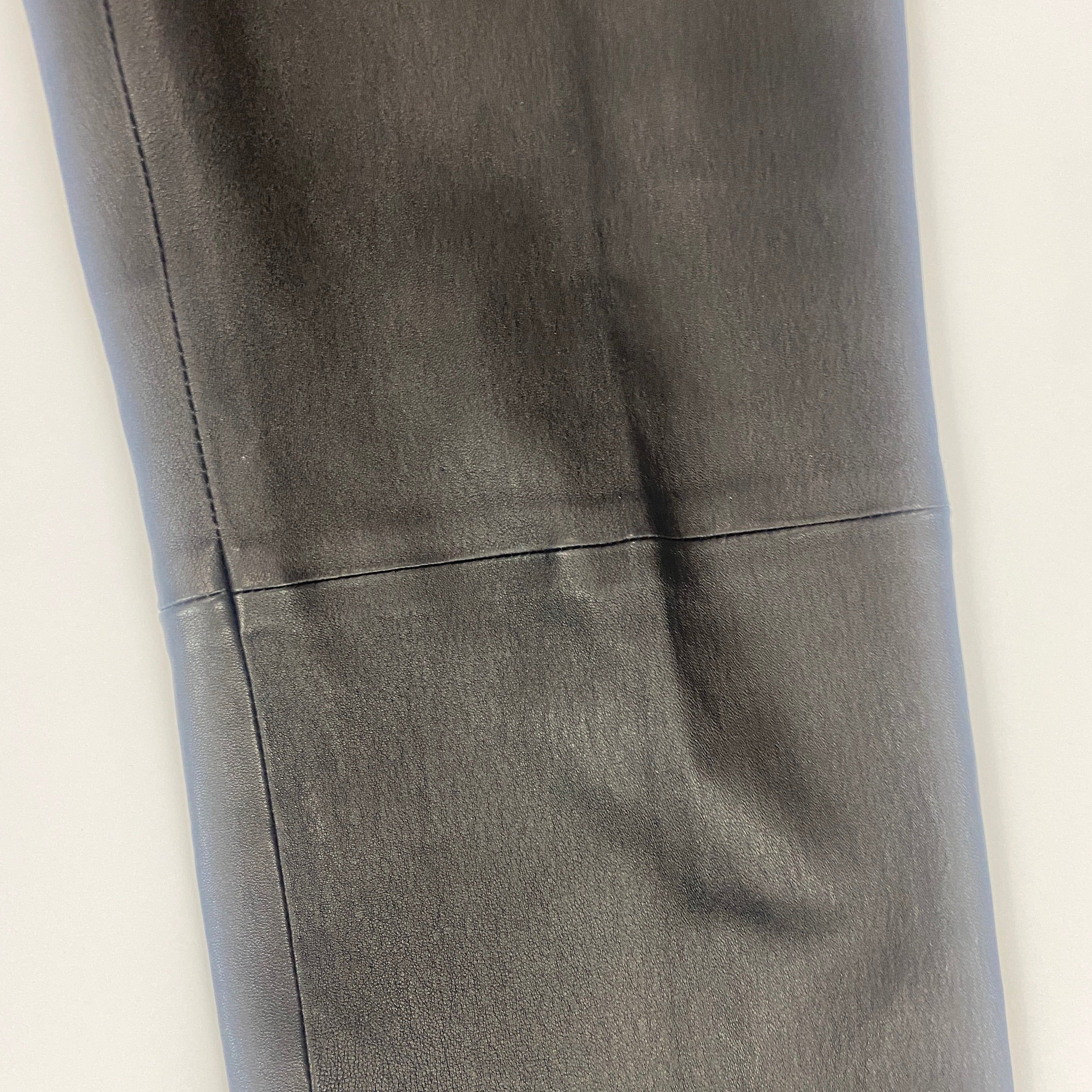 Joseph Black Stretch Leather Zoom Trousers M