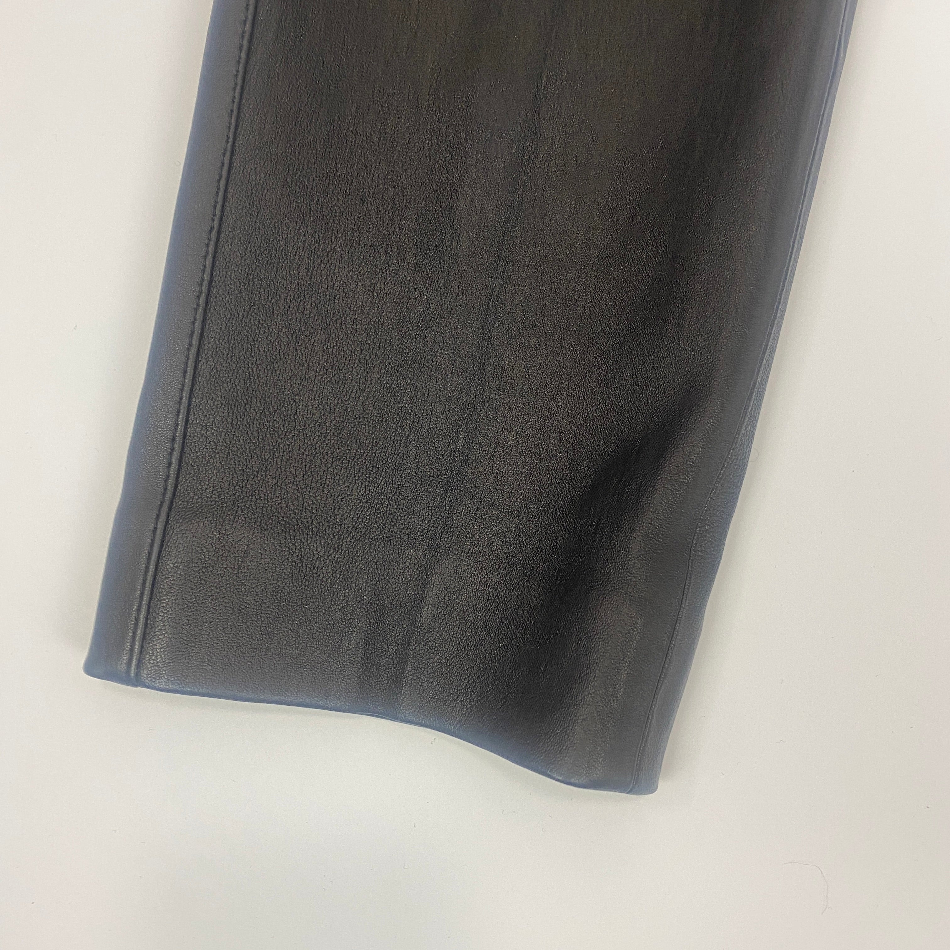 Joseph Black Stretch Leather Zoom Trousers M