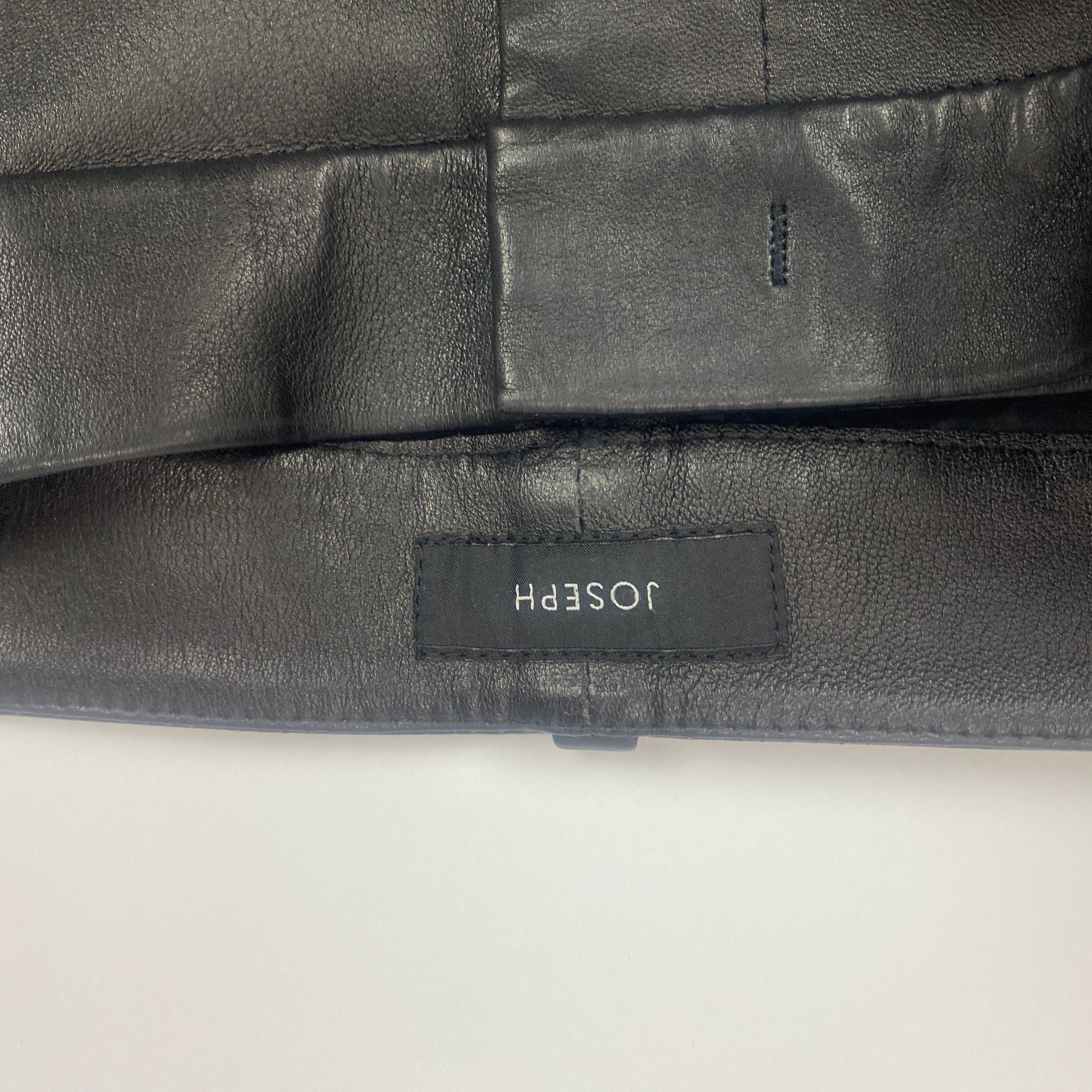 Joseph Black Stretch Leather Zoom Trousers M