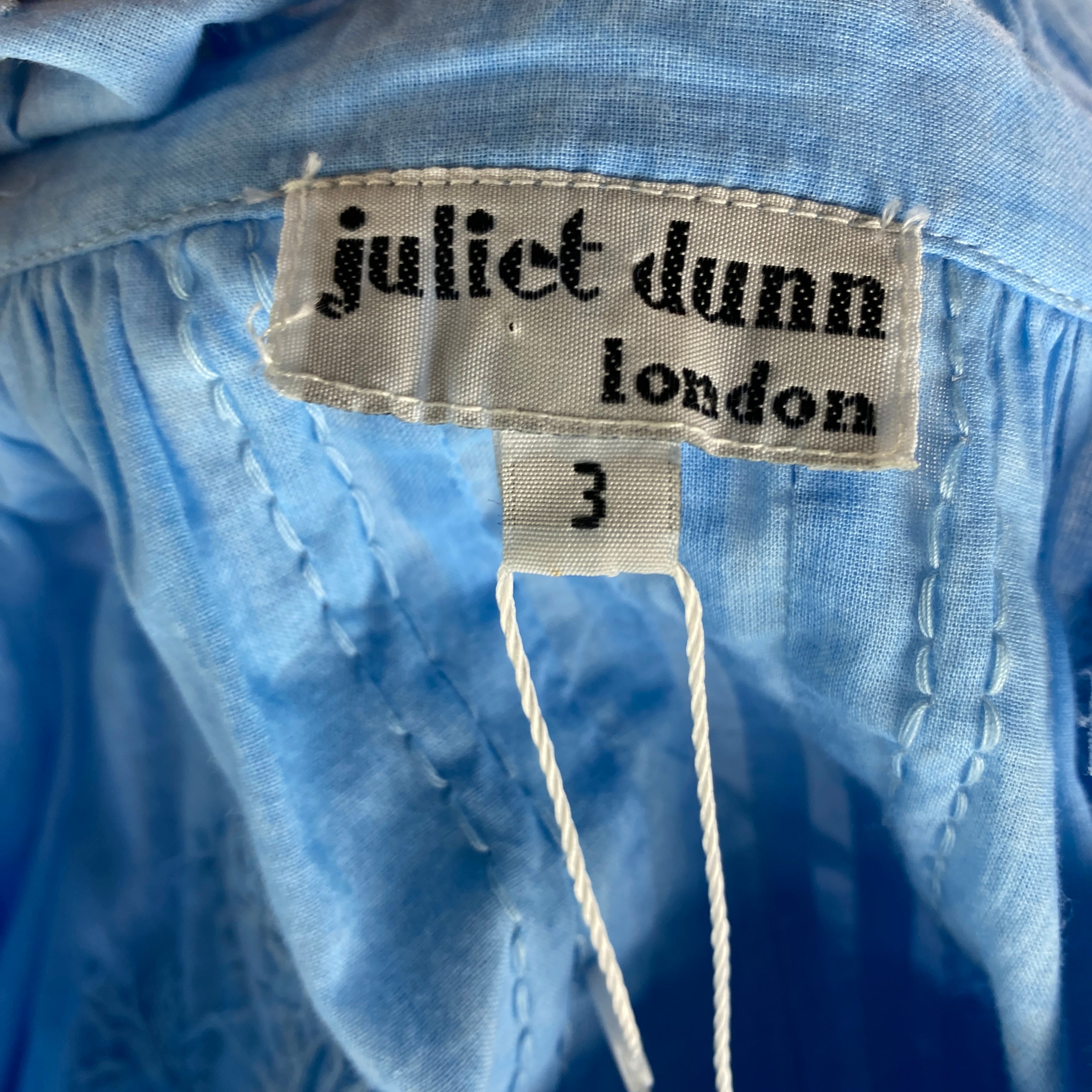 Juliet Dunn £373 Blue Embroidered Cotton Dress M/L