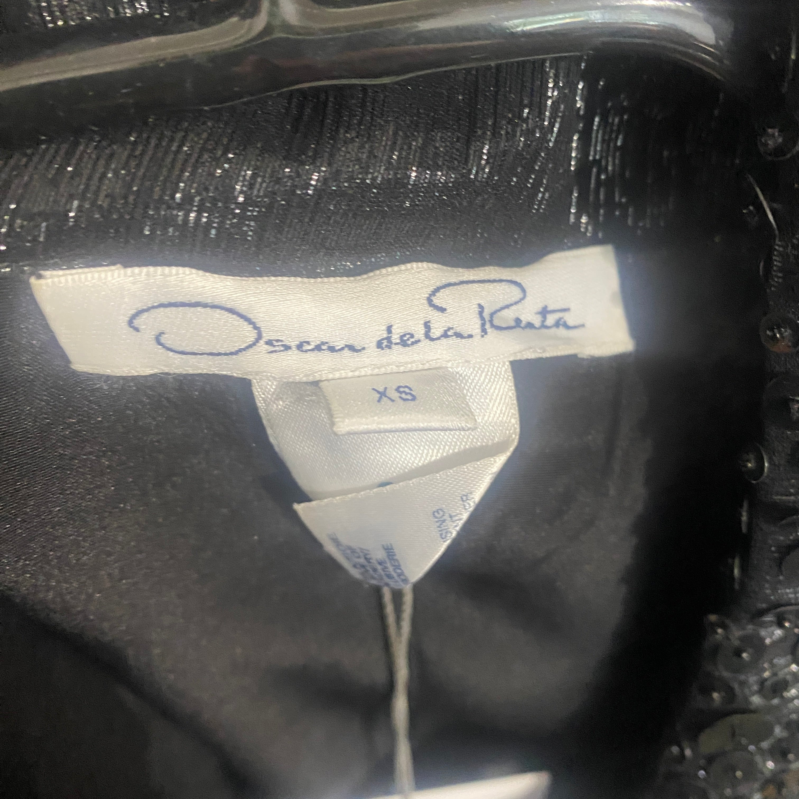 Oscar De La Renta New £5000 Black Sequin Maxi Shirtdress XS