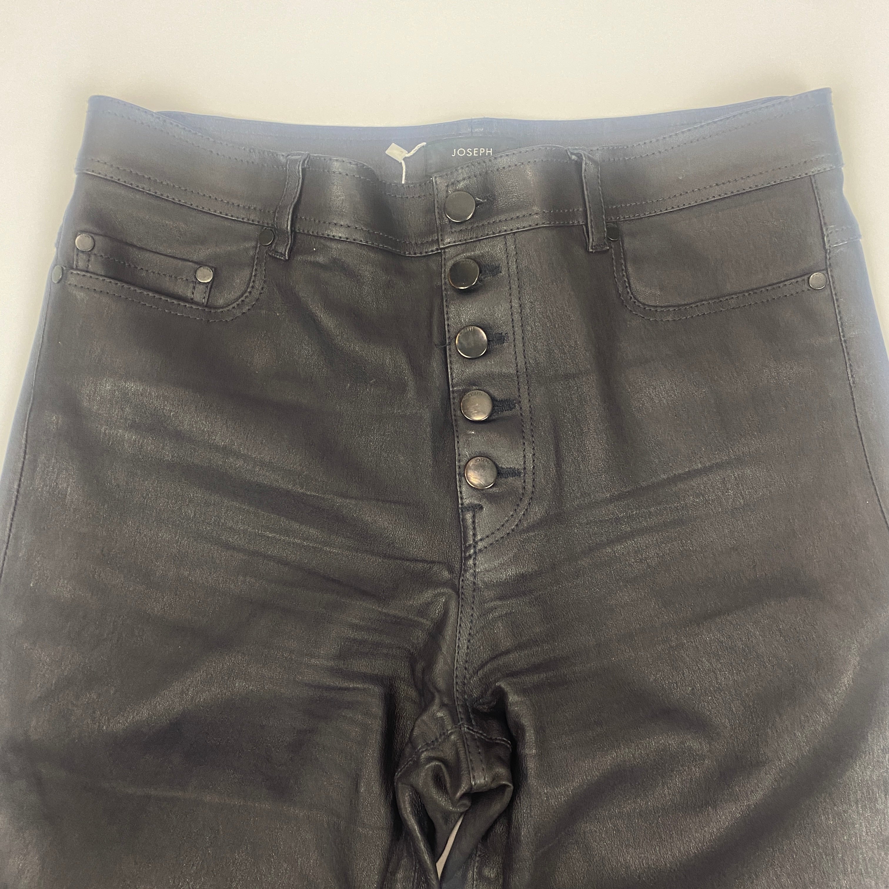 Joseph Black Stretch Leather Den Jeans M