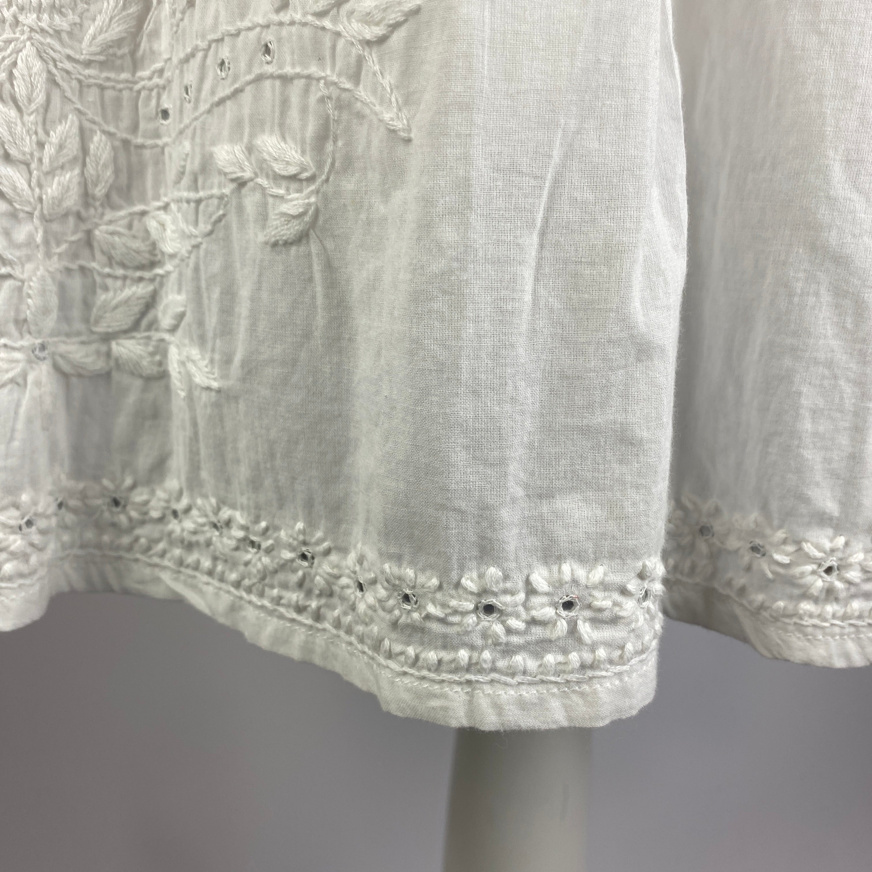 Juliet Dunn £373 White Embroidered Cotton Dress M/L