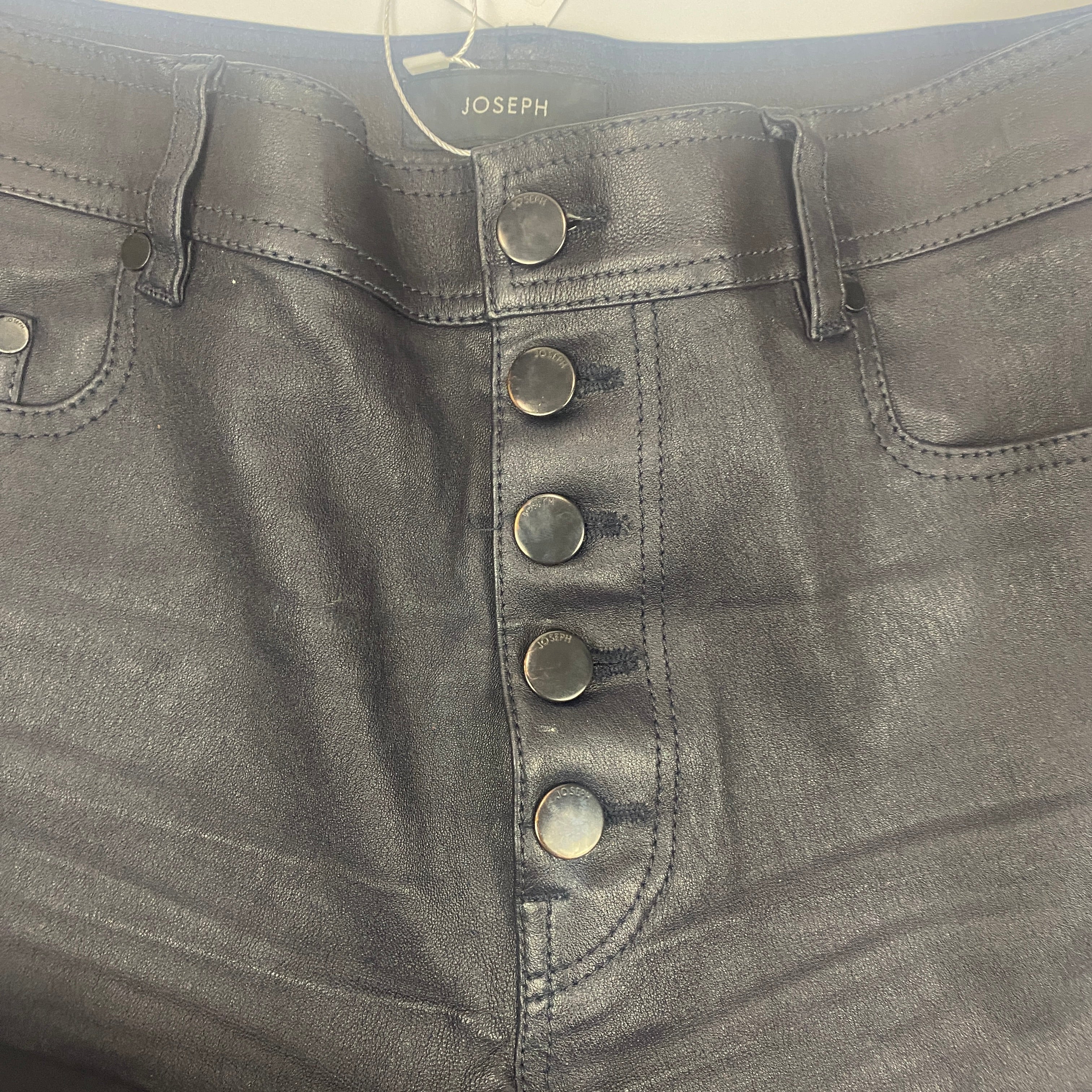 Joseph Black Stretch Leather Den Jeans M