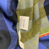 Injiri New £350 Cobalt Check Cashmere Scarf