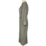 Fendi New Grey Check Stretch Wool Apron Dress XS